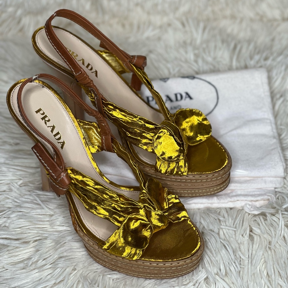 Prada Gold Heels